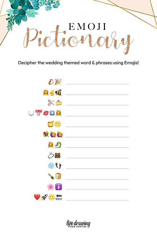 Classy Hen Party Games - Emoji Pictionary Game