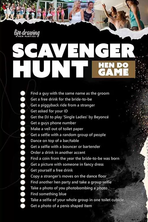 Fun Hen Party Games - Scavenger Hunt
